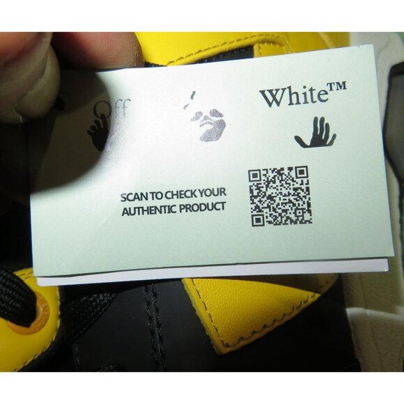 SOLD! Off White Virgil Abloh Out of office Sneakers Yellow Italian calf leather - Picture 8 of 16